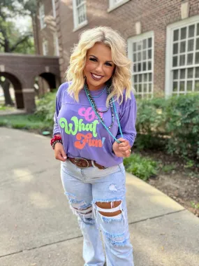 Oh What Fun Glitter Purple Long Sleeve Tee