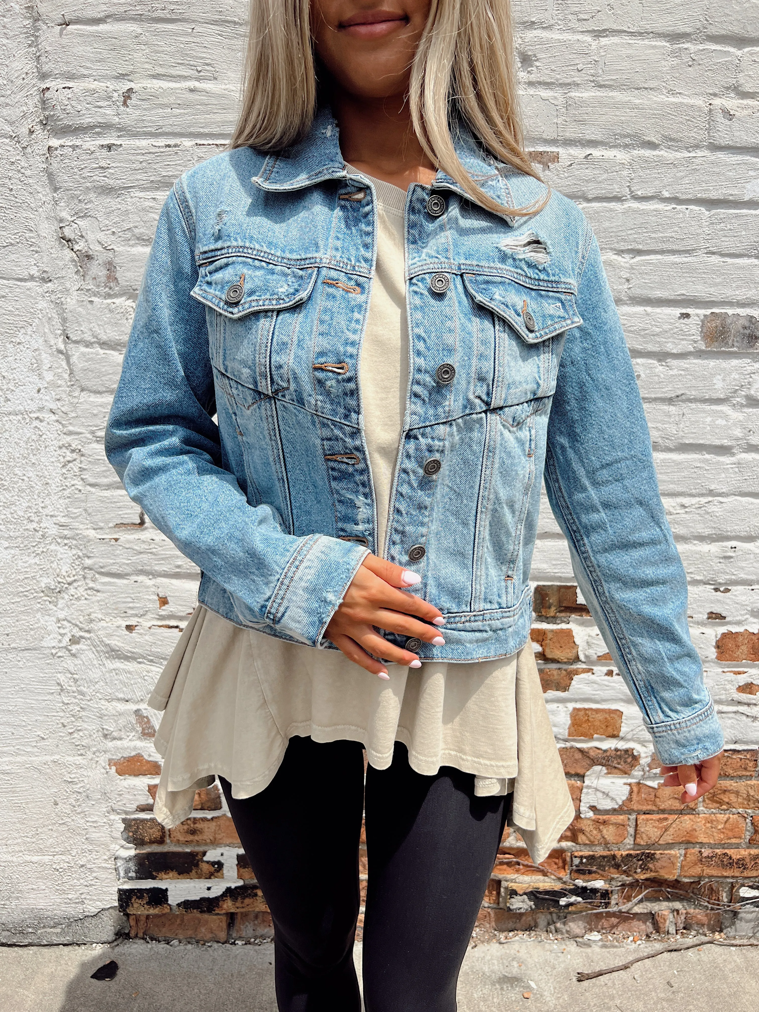 On The Go Fitted Denim Jacket