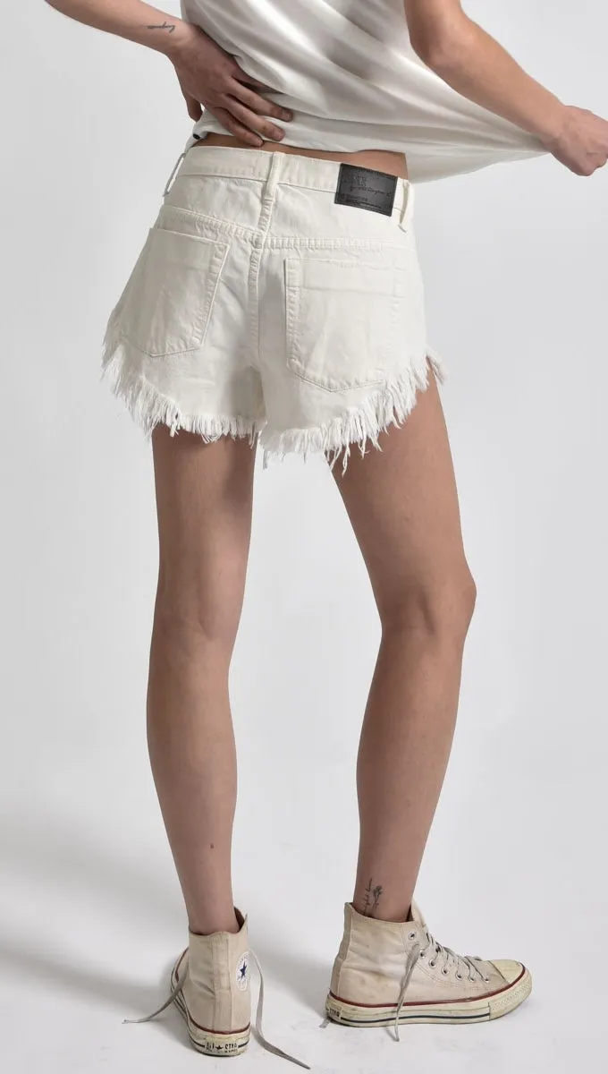 One Teaspoon Brandos Denim Shorts Chalk