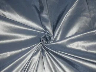 Pure SILK TAFFETA FABRIC Steel Blue x Ivory color 6.10 yards continuous piece