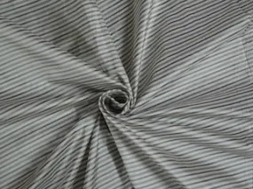 Pure Silk TAFFETA STRIPES -Ivory &amp; GREY 54&quot; wide