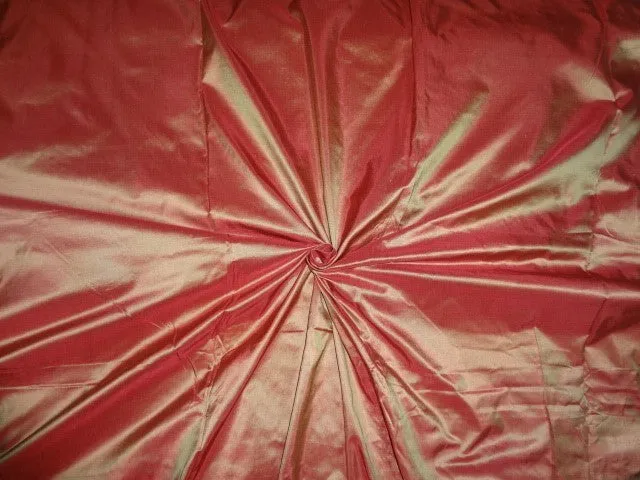 SILK TAFFETA FABRIC Iridescent Deep Red x Gold Shot colour AF219[2] 54&quot; wide