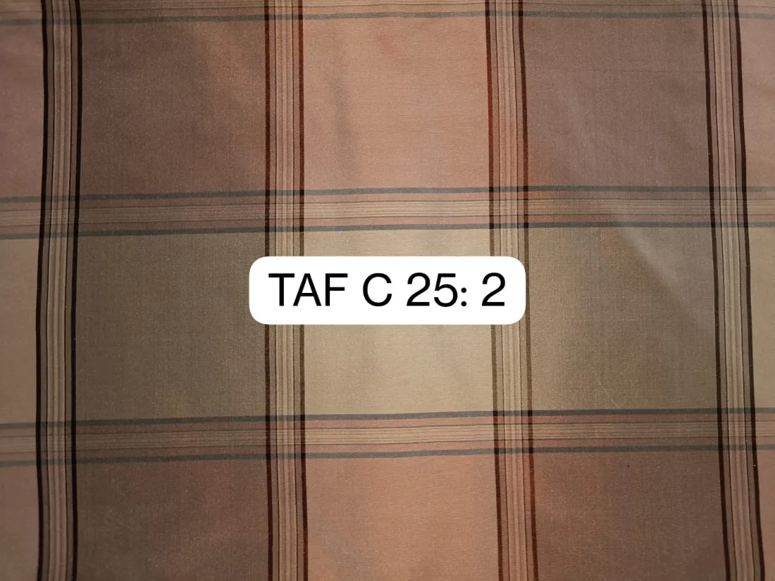 SILK TAFFETA FABRIC Light pastel colour plaids 54&quot; wide TAF#C25[2]