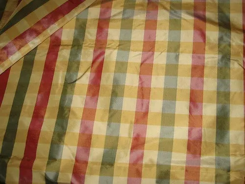 SILK TAFFETA FABRIC- multi collour plaids 54&quot; wide