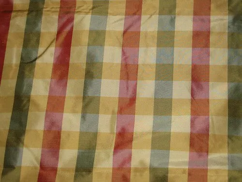 SILK TAFFETA FABRIC- multi collour plaids 54&quot; wide