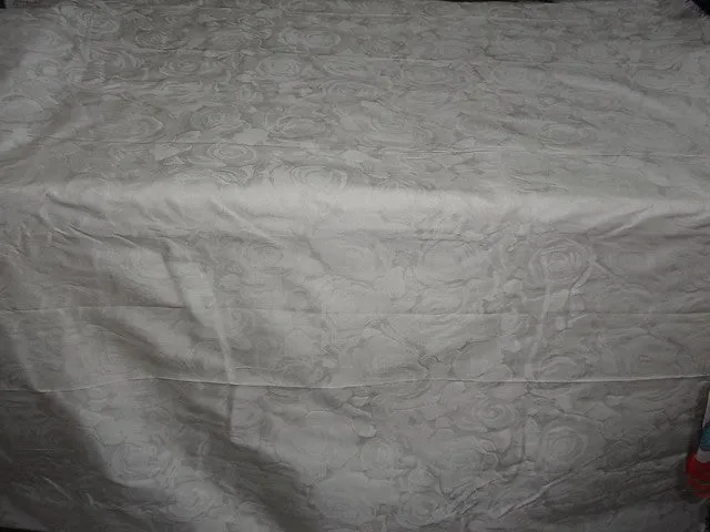 Silk taffeta fabric with jacquard~Ivory color 54&quot; TAFJ19[2]