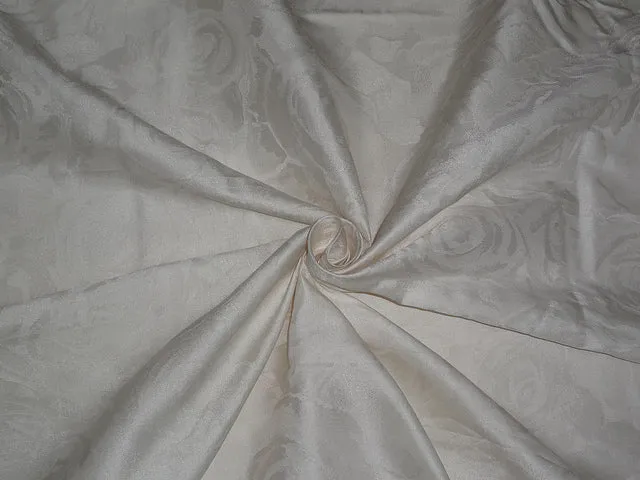 Silk taffeta fabric with jacquard~Ivory color 54&quot; TAFJ19[2]