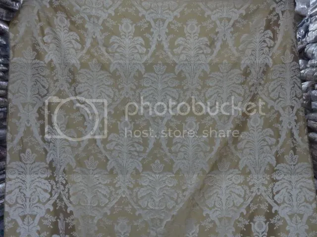 Silk taffeta jacquard fabric Dark Cream &amp; Gold 54&quot; wide-Damask fabric TAFJ2[1]