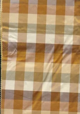 Silk taffeta plaids~rust/brown/ivory 54&quot; wide