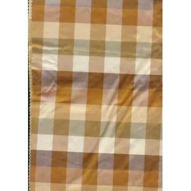 Silk taffeta plaids~rust/brown/ivory 54&quot; wide