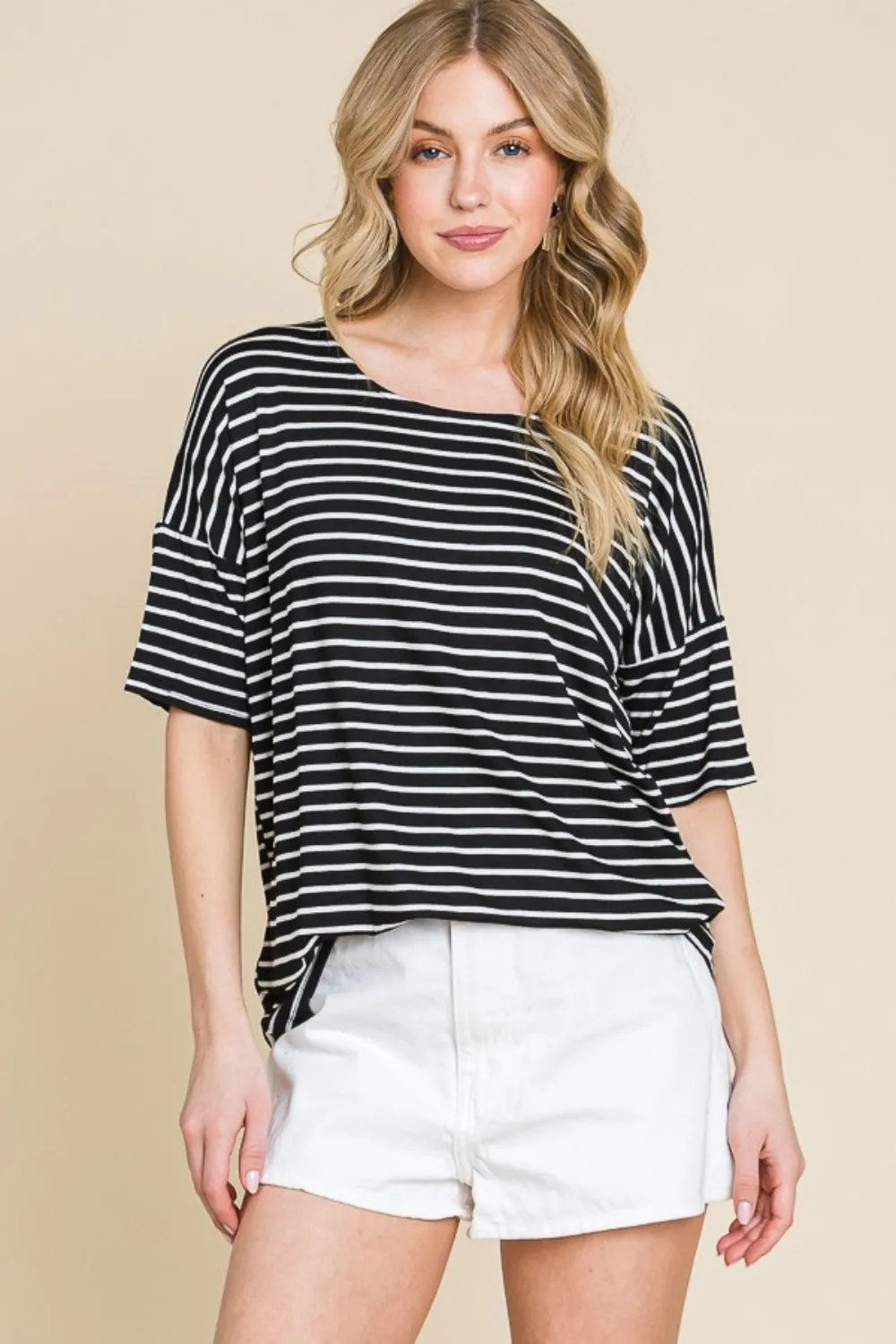 Striped Round Neck T-Shirt