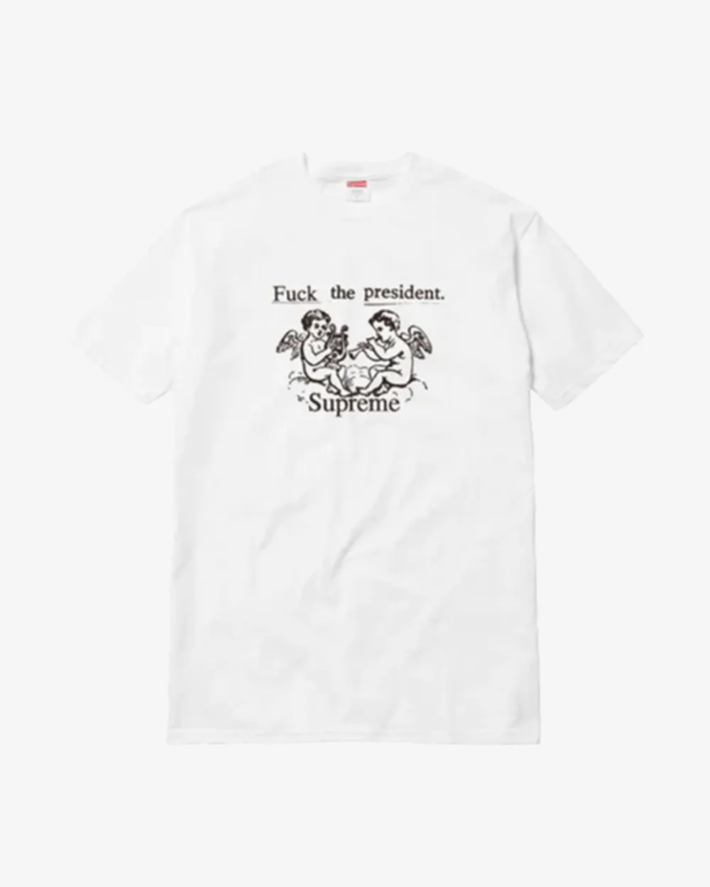 SUPREME FUCK THE PRESIDENT WHITE TEE -