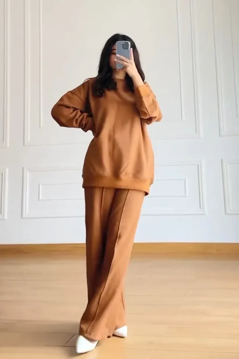 Terracotta fleece co-ord set