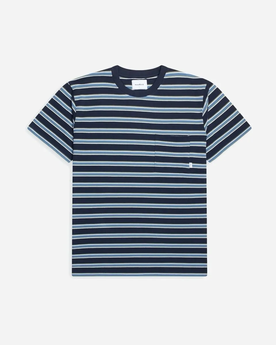 Troi Striped Tee - Navy