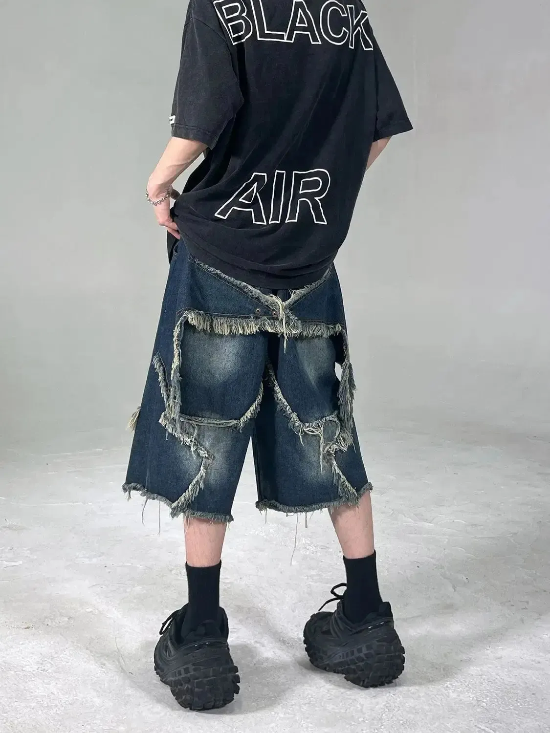 Vintage Y2K Star Patch Denim Short