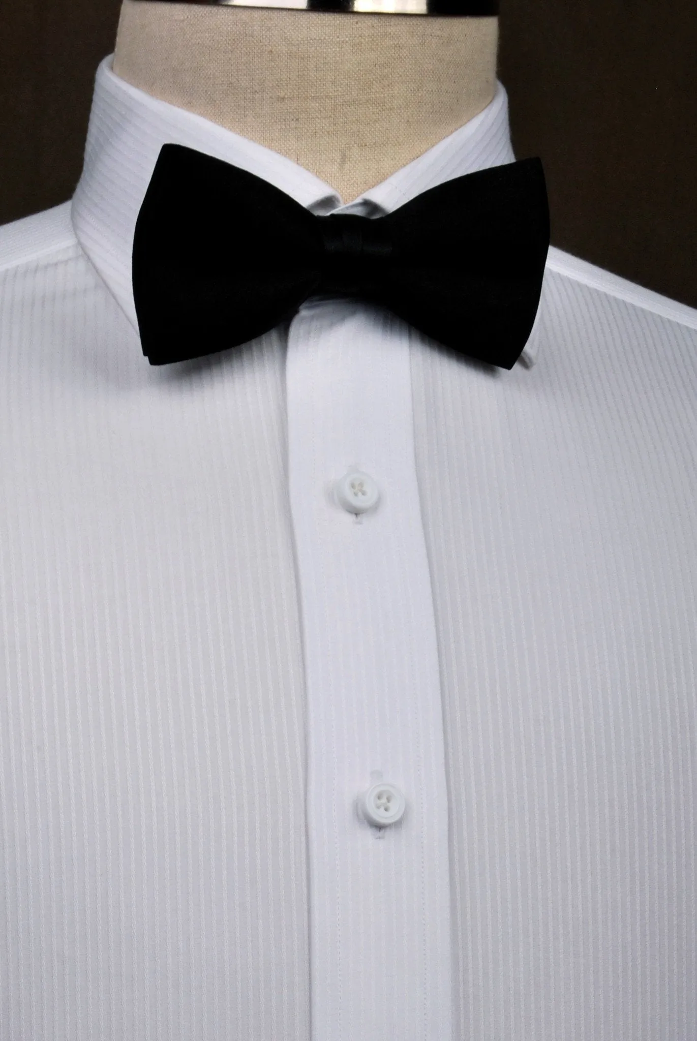 White Twill Herringbone Stripe Floral Formal Business Dress Shirt