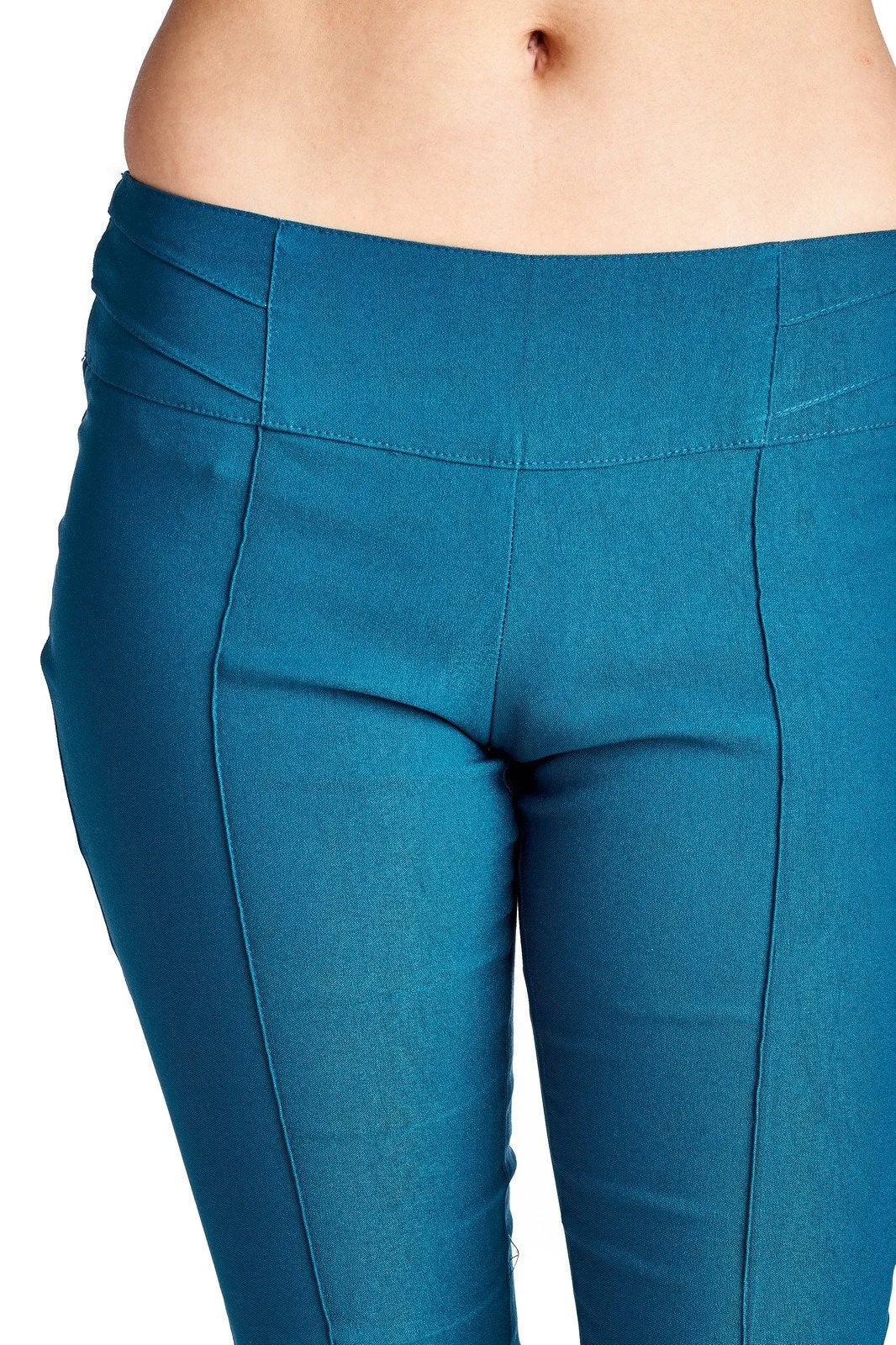 Women's Teal Fitted Stretch Pants