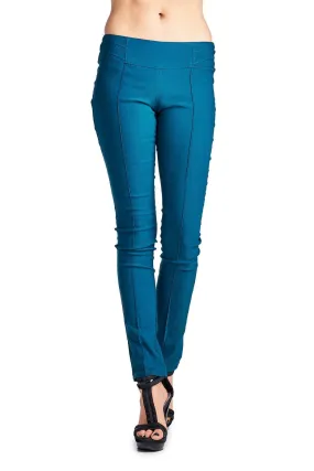 Women's Teal Fitted Stretch Pants